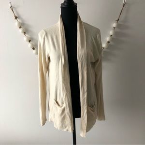 Banana Republic Silk Cashmere Open Cream Cardigan Women's Large